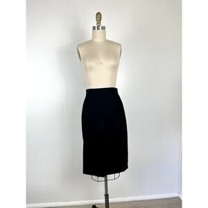 Akris Punto Skirt Womens 6 Black Wool Diagonal Zipper Office‎ Career Minimal